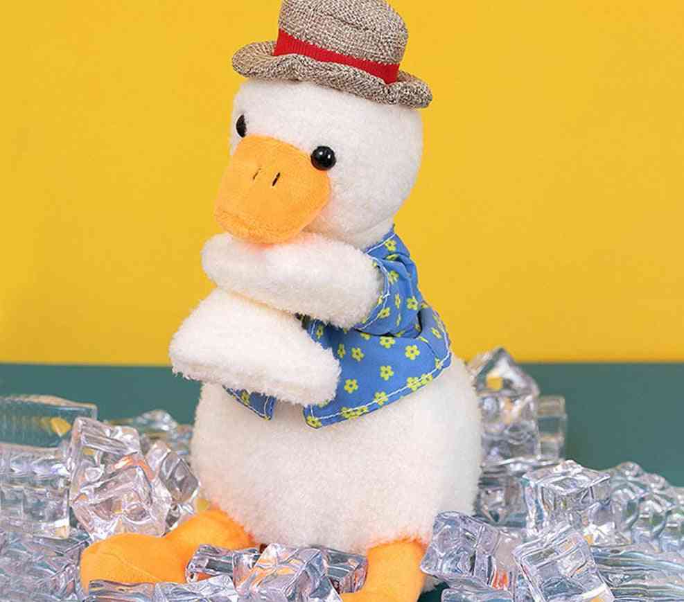 Repite juguetes de peluche de pato parlante y mecedora, regalo de navidad para niños con cargo
