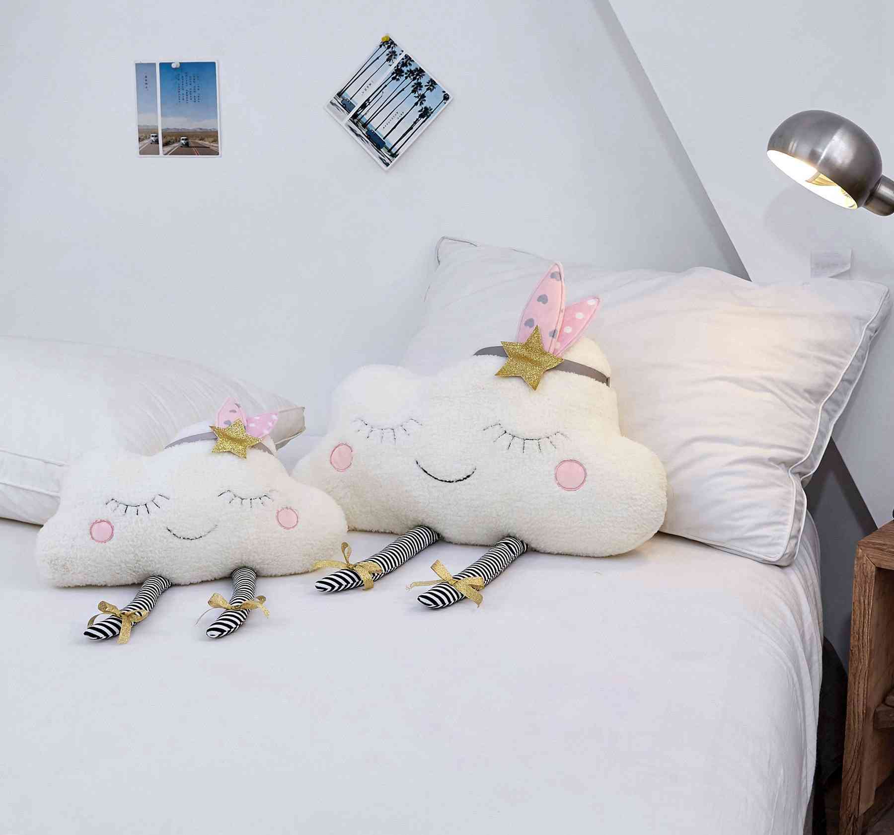 Decoración del hogar ins nube almohada de felpa cojín suave nube kawaii juguetes de peluche de peluche para niños bebé niños almohada regalo de niña - 25cm