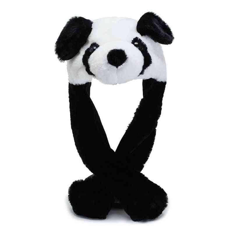 Desenho animado fofinho orelha coelho / panda dança chapéu de pelúcia, brinquedos de pelúcia macios