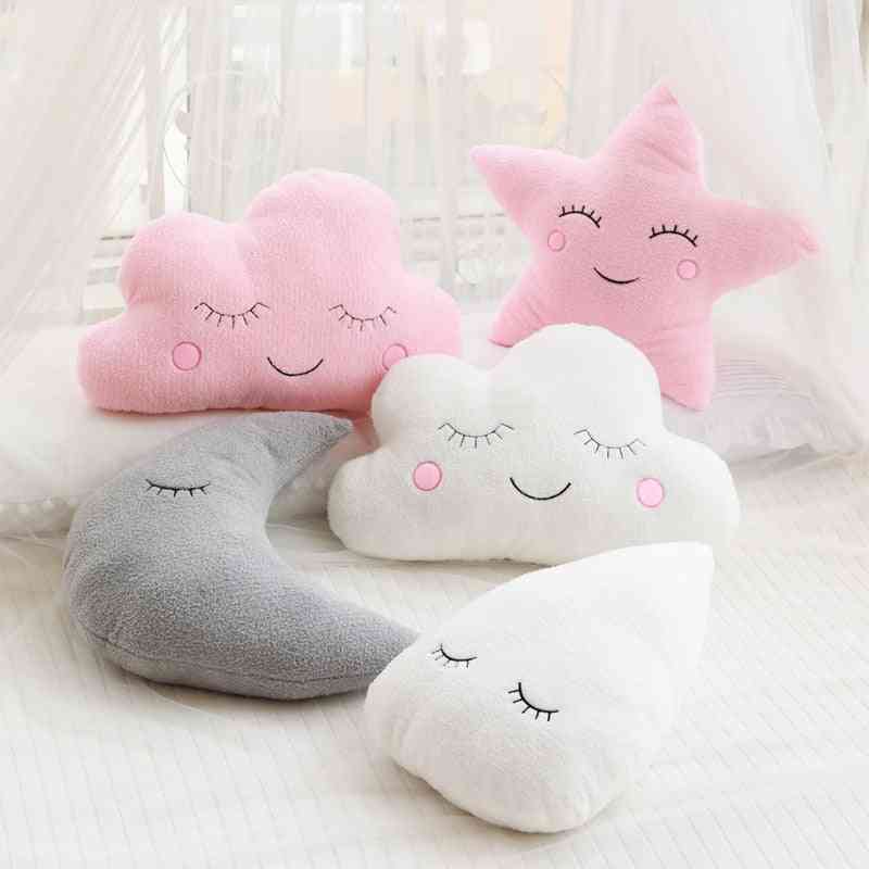 New Stuffed Cloud Moon Star Raindrop Plush Pillow, Soft Cushion