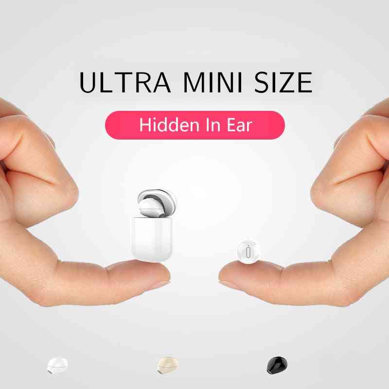 Sqrmini X20 Ultra Mini Wireless Single Earphone, Hidden Small Bluetooth Music Play Button Control Earbud With Charge Case