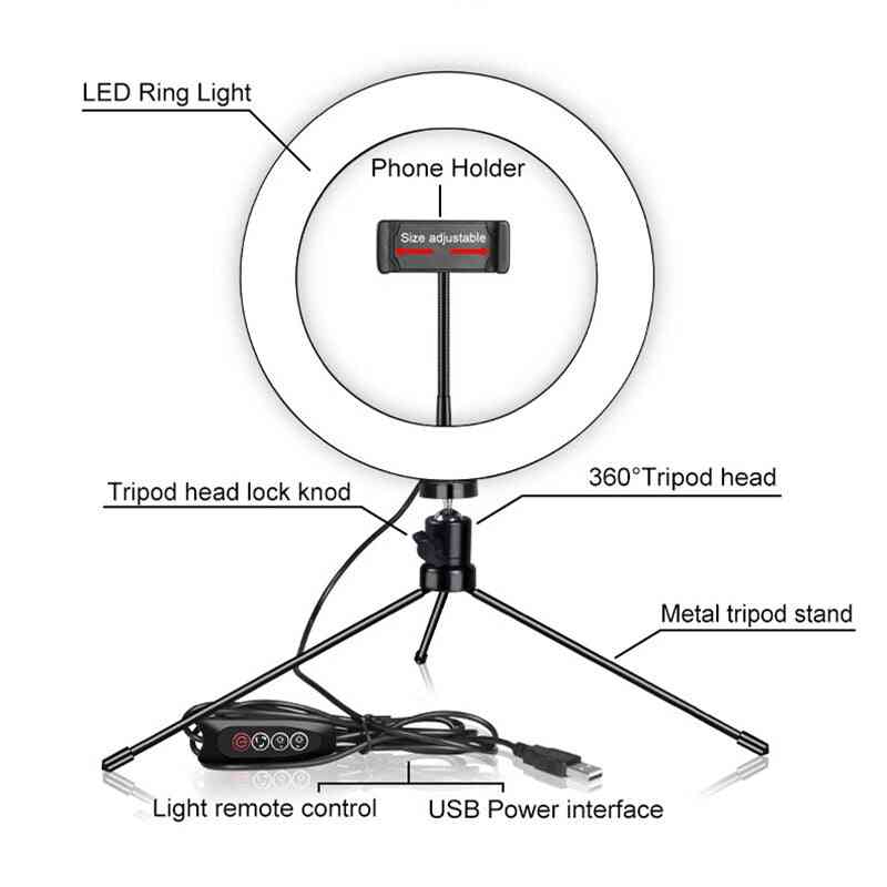 Nya LED-blixtlampor med hållare för smartphone-LED-blixt med kulhuvud för stativbloggare