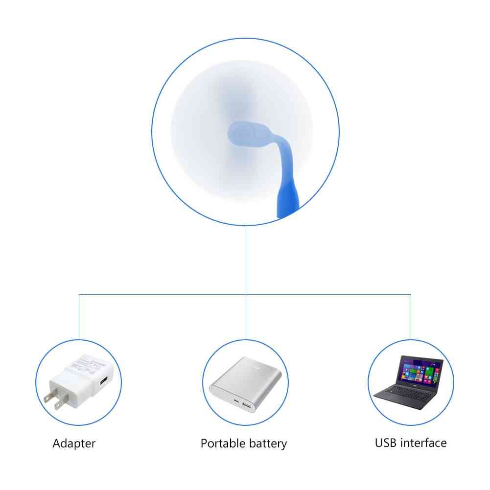 Mini-ventilador usb de resfriamento portátil de 6 cores, ventiladores micro usb 2.0, dispositivo de verão flexível para banco de energia de tablet, laptops
