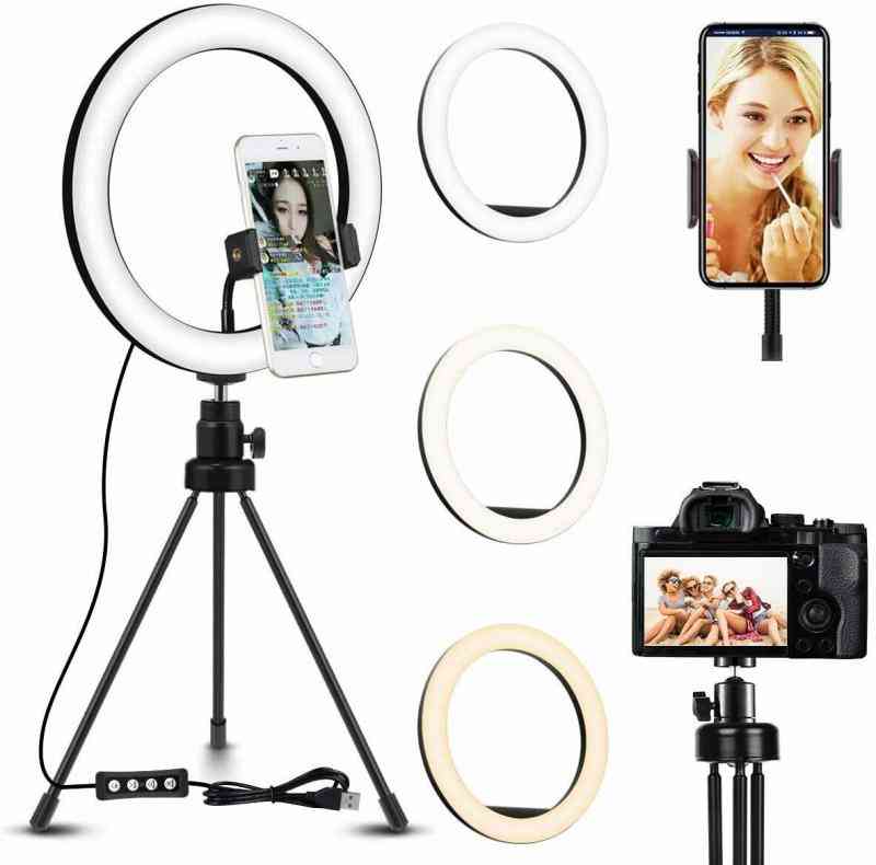 26cm Selfie Ring Light With Long Lazy Arm  Mobile Phone Holder