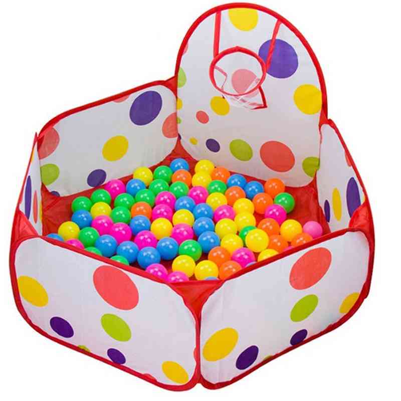 Otroška igralnica otroška žoga - prenosni šotor za otroške igrače z košarkarskim obročem