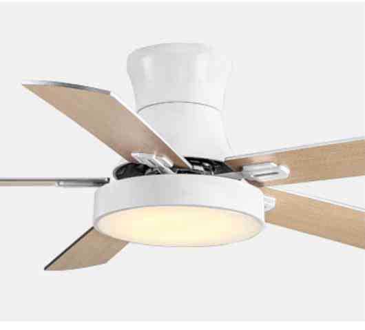 Lampes de ventilateurs de plafond en bois massif à 5 lames avec des lumières pour la maison de salon