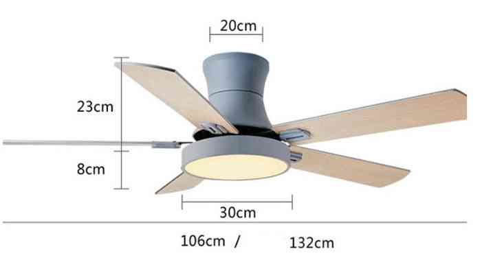 Lămpi cu ventilator de tavan din lemn masiv cu 5 lame, cu lumini pentru sufragerie