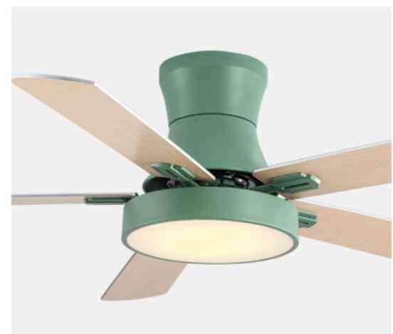 5 Blad Solid Wood Ceiling Fans Lamps,  With Lights For Living Room