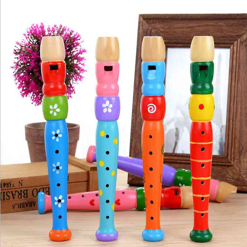 Colorful Wooden Trumpet -musical Instrument Toy