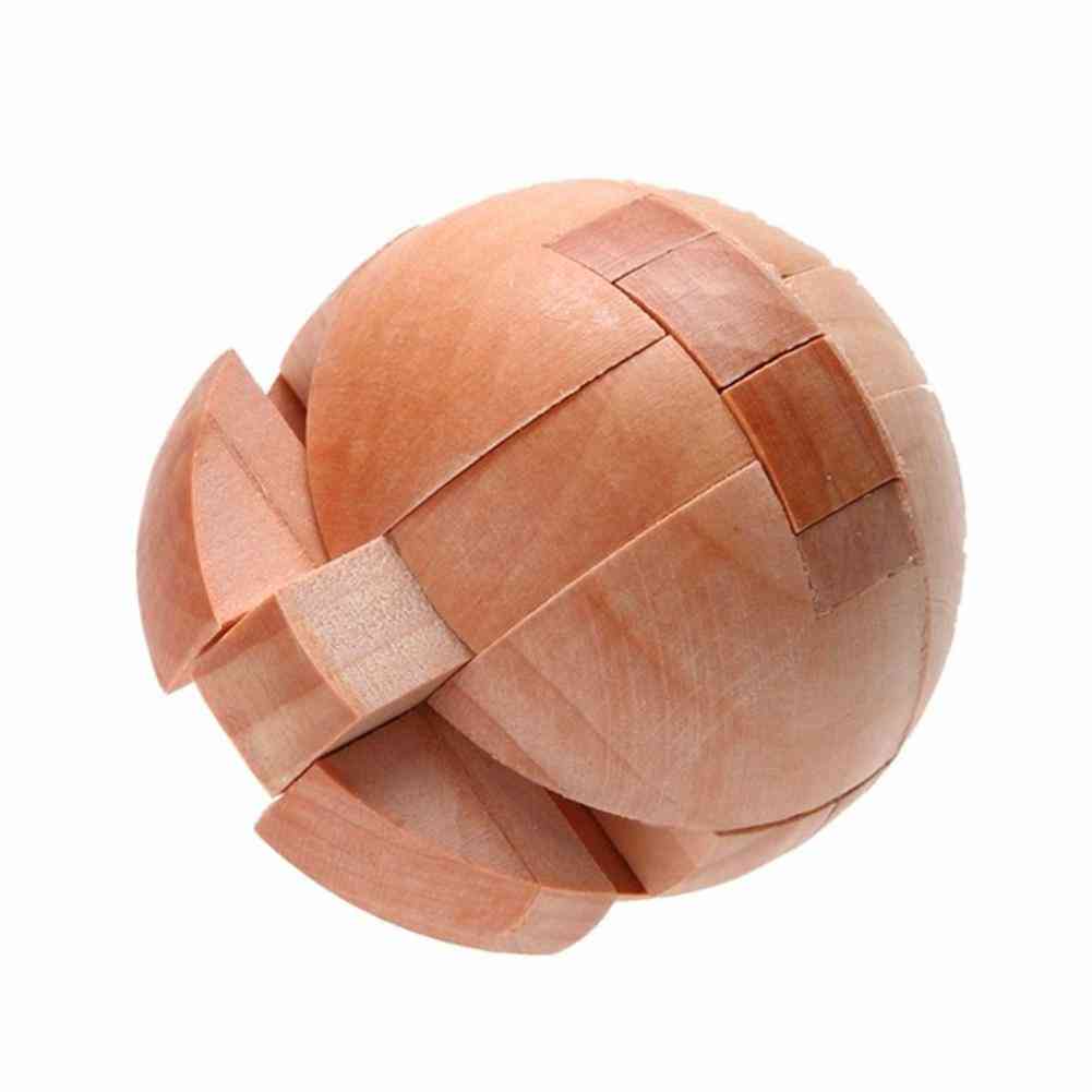 Ball Shaped, Luban Lock-educational Wooden Puzzle For Toy