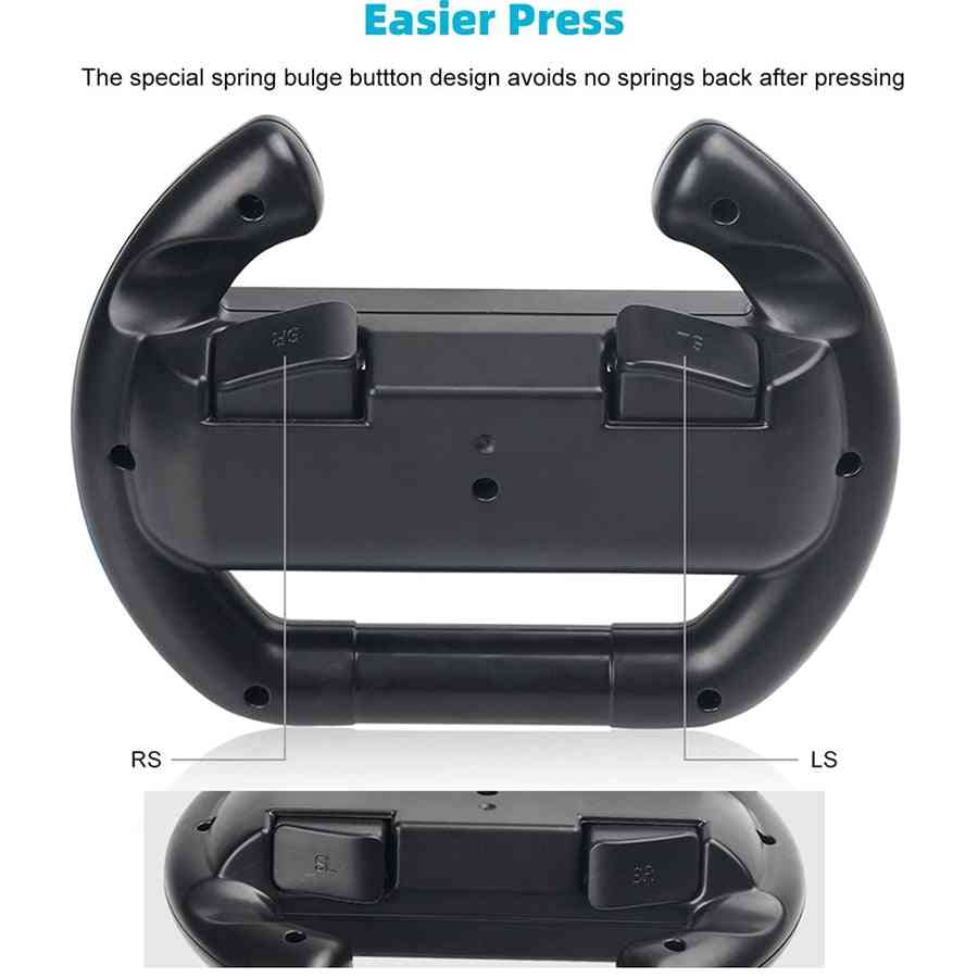 2pcs Volant de jeu de course Nintend Switch, Poignée de support Joy-Con pour accessoires de commutateur Nintendo - 2 Noir