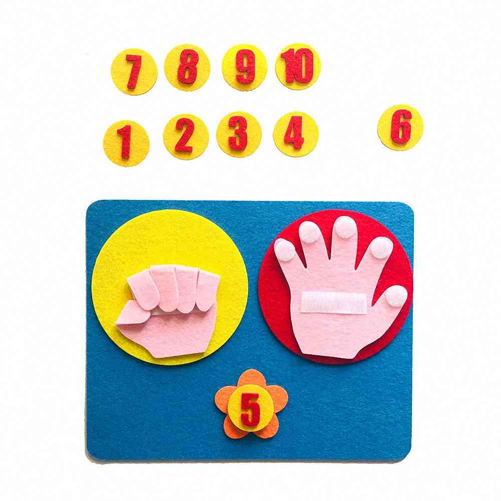 Set Of Handmade Felt Finger, Numbers-math Toy-teaching Aids
