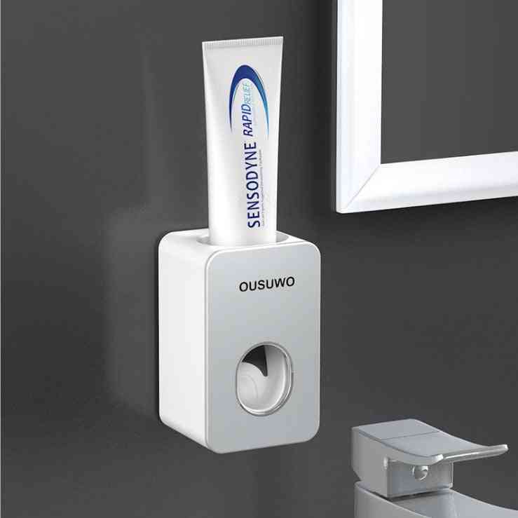 Dispensador automático de pasta de dentes com montagem em parede, porta-escova à prova de poeira - b