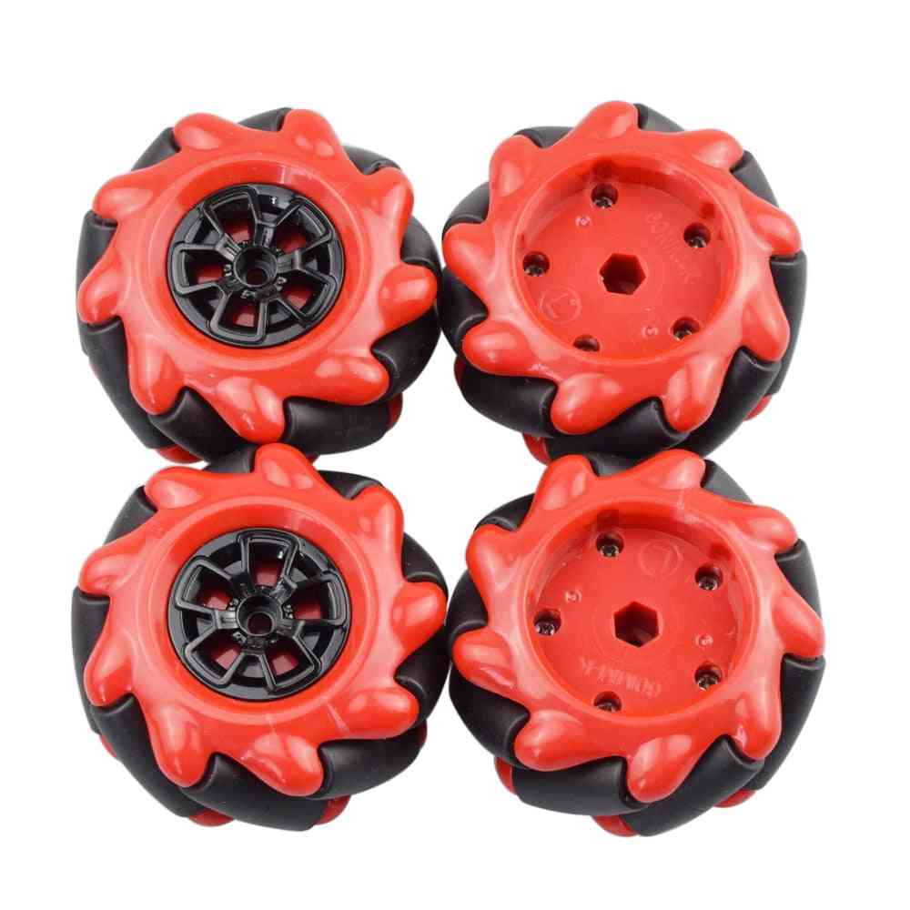 60-mm-Mancanum-Rad-Omni-Reifen, kompatibel mit tt-Motorlegos für Arduino- diy-Roboterstiel-Spielzeugteile - schwarz mit Lego-Naben
