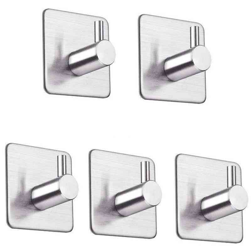 Hooks For Kitchen Door And Wall Hanger - Self Adhesive Robe Stainless Steel