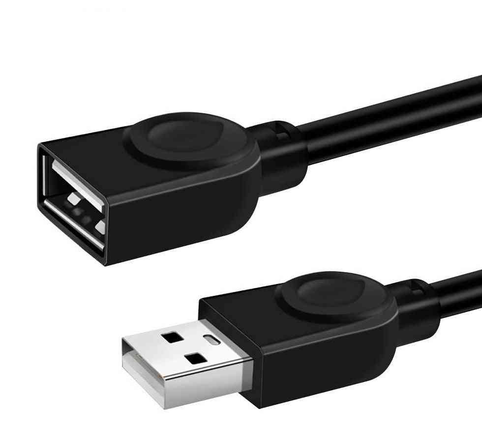 USB 2.0 mand til kvinde USB forlængerkabel, forlængerledning ledningshastighed datasynkronisering til pc bærbar computer - sort / 0,5 m
