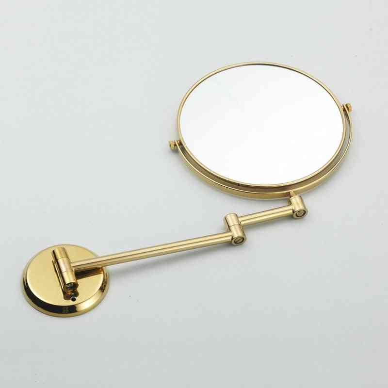 Double Side Bathroom Folding Brass Shave Makeup Mirror