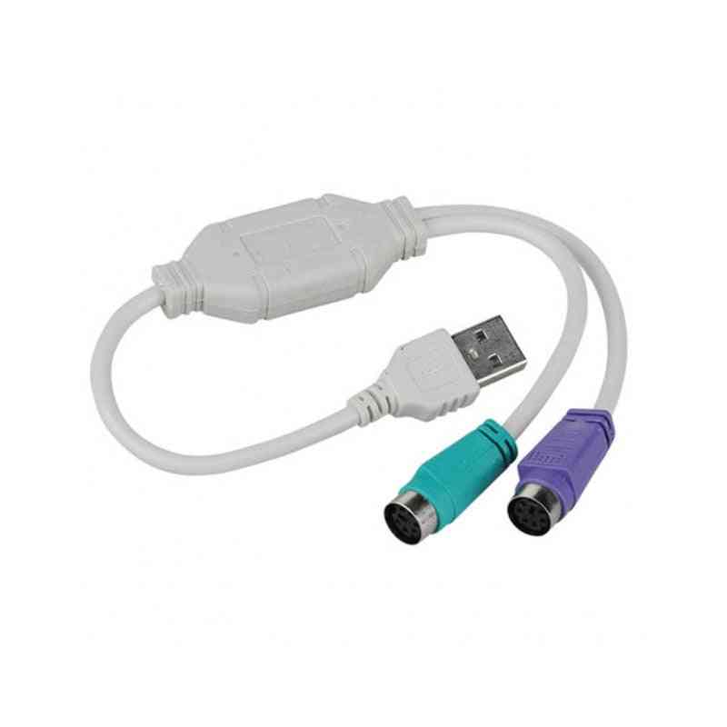 Neuer USB Port Konverter USB Stecker auf PS / 2 Tastatur Maus Buchse Adapter -