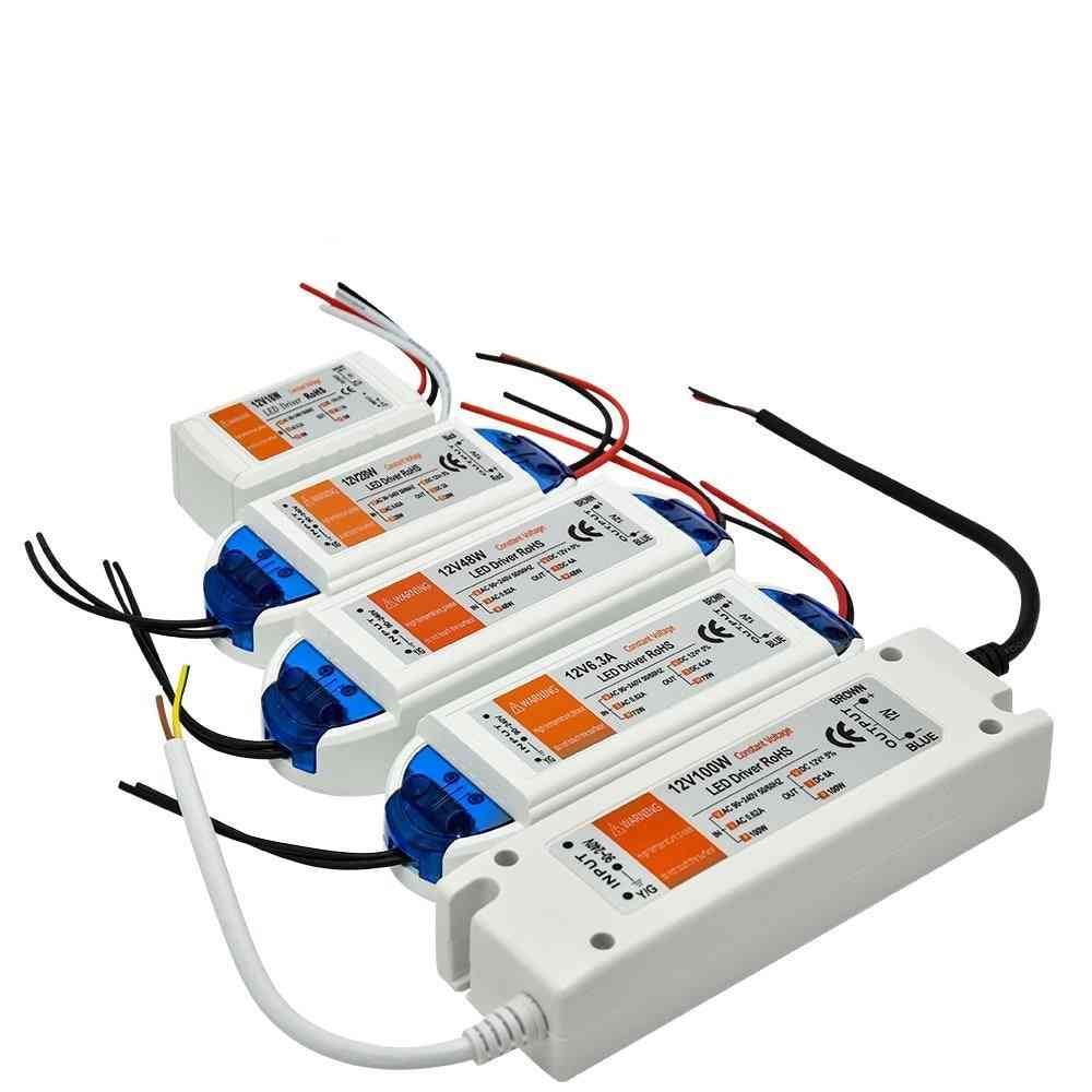 1 piezas de transformadores de iluminación con fuente de alimentación dc 12v y controlador led 18w / 28w / 48w / 72w / 100w - 12v 18w