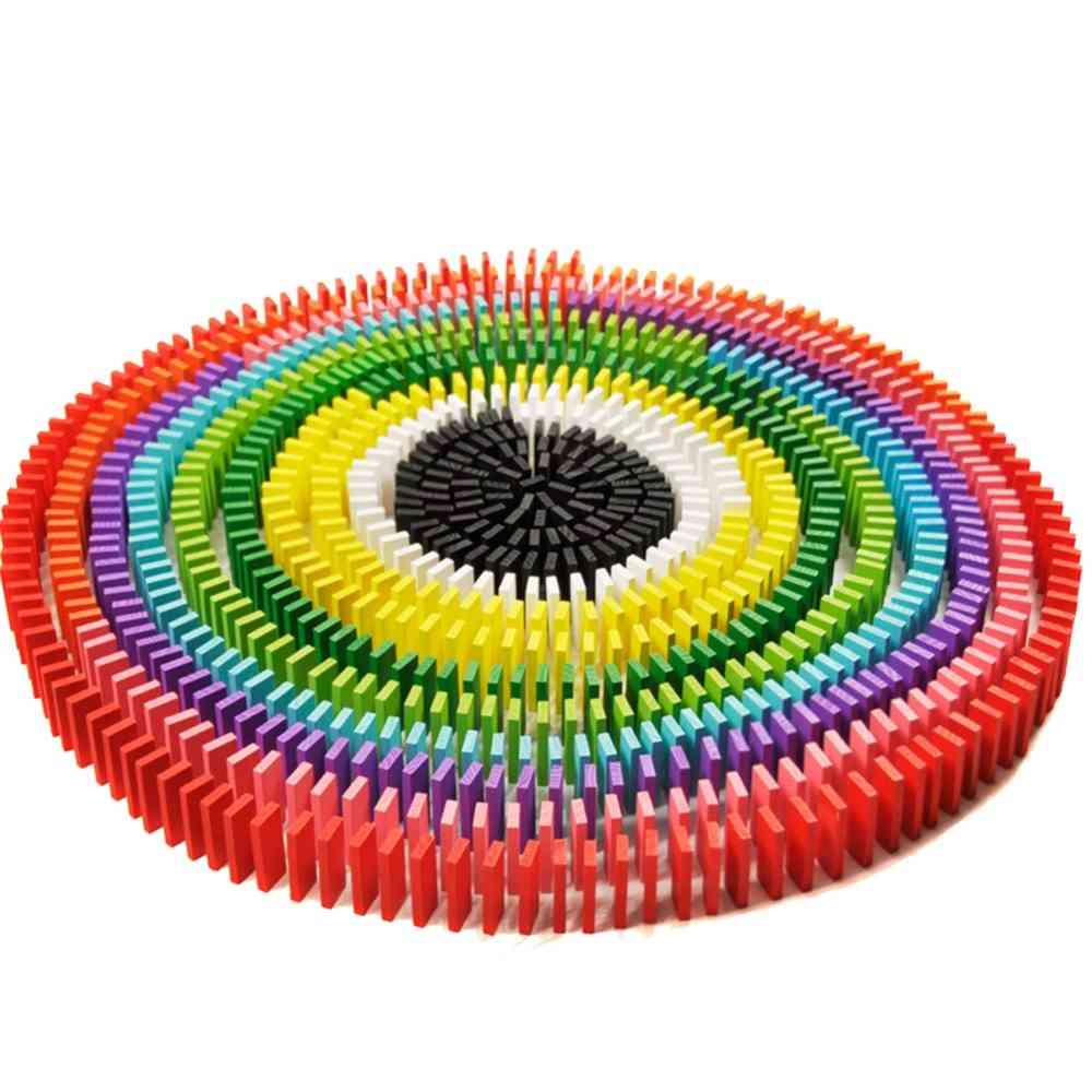 120/240 sztuk Domino drewniane jasne kolorowe spadające domino gry dla dzieci zabawki-wczesna nauka edukacyjne badanie dzieci-120 sztuk bloków