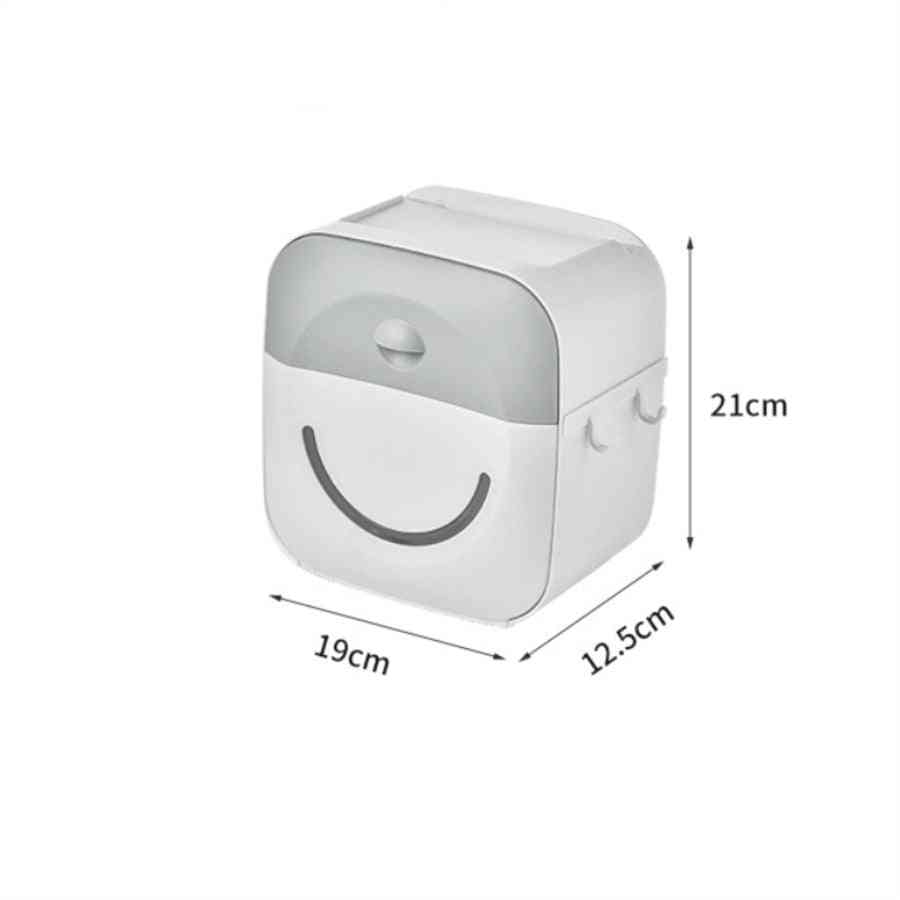 Vægmonteret, vandtæt papirhåndklædeholder - opbevaringsboks til badeværelset tilbehør - type grå