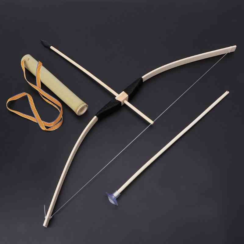 Safe Bamboo Bow And Arrow Set - Cosplay Outdoor Sports Kids Toy