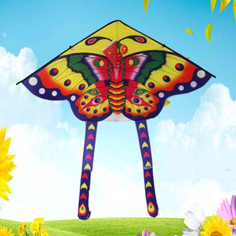 Cometa voladora de mariposa colorida con cuerda de tabla enrolladora