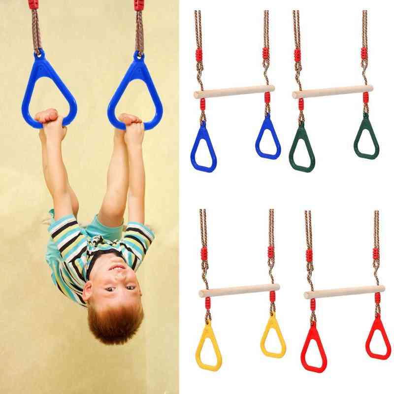 Hand Rings Wooden Swingset - Fitness, Activity Game