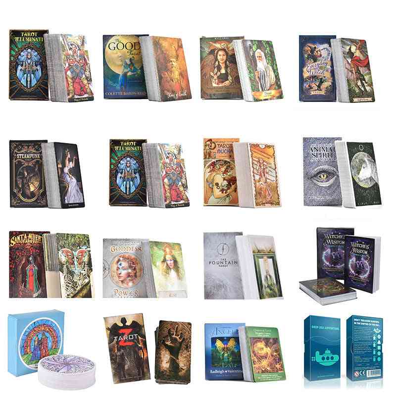 26 Styles English Tarot Cards- Oracle Guidance Divination Fate Tarot Deck Board Games With Box Family Party Playing