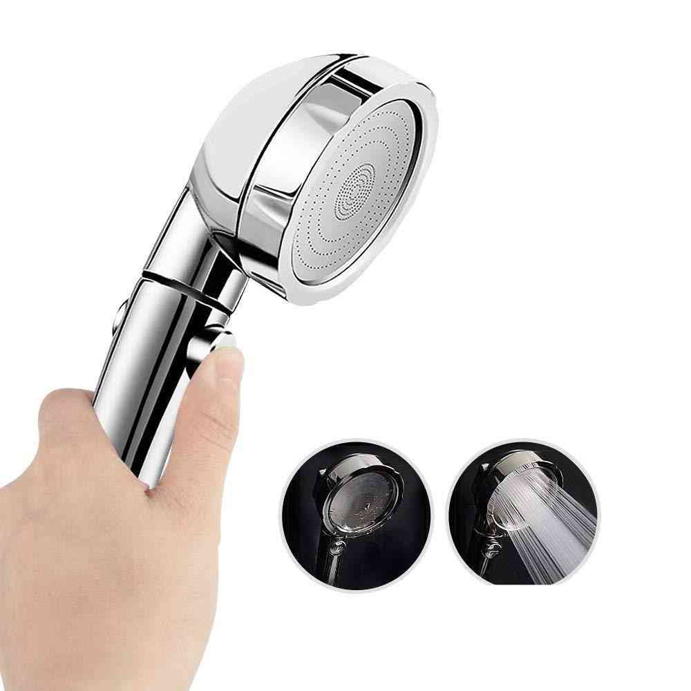 High Pressure Chrome Handheld Shower Head - 3 Spary Setting With On/off Switch
