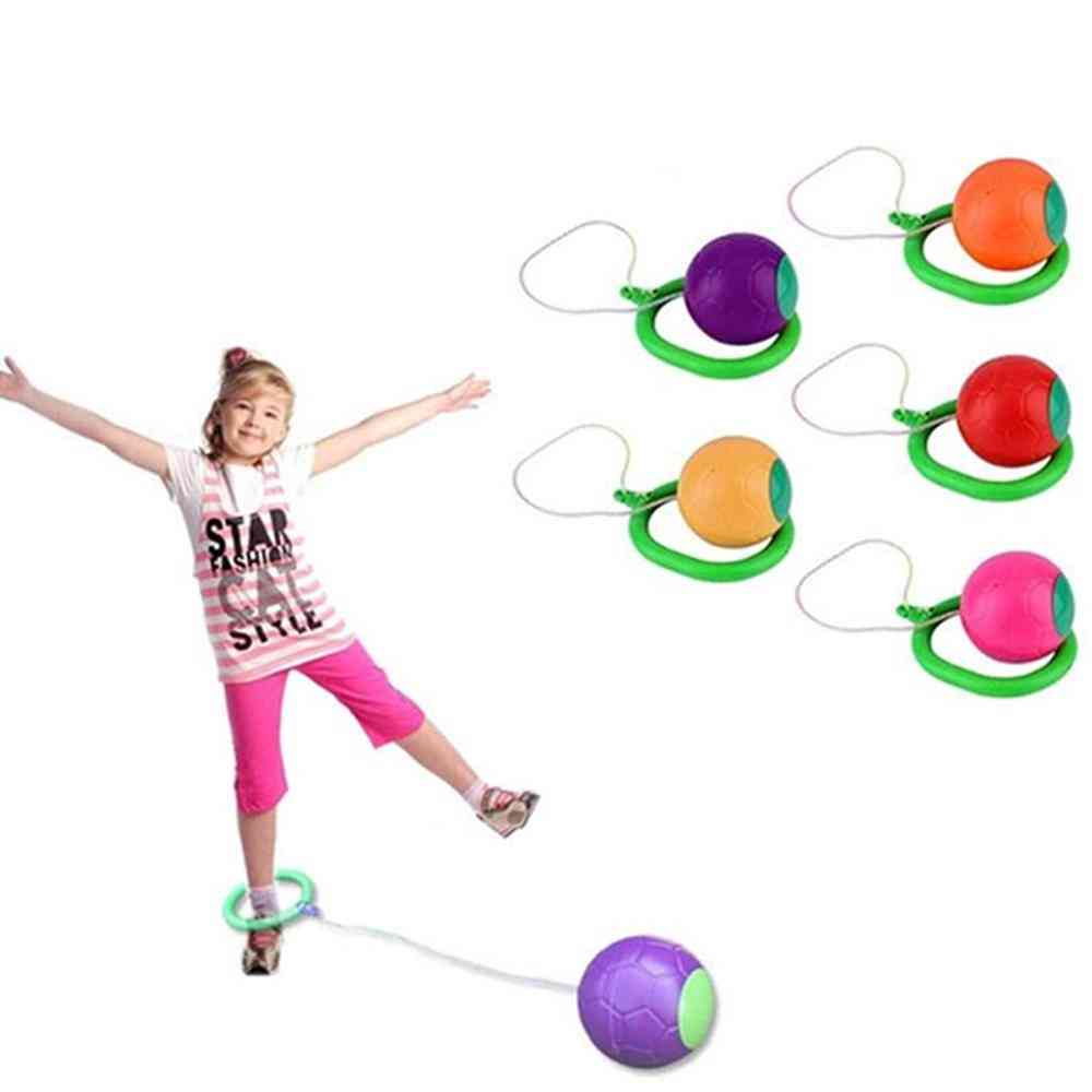 Niños led intermitente saltar cuerda pelota colorido tobillo saltar cuerdas saltar deportes pelota columpio juguetes - verde