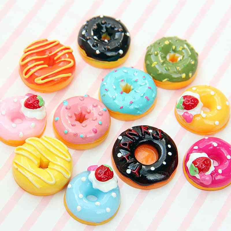 Set Of Cute Mini Candy Donut, Food Pretend Play- Dollhouse Miniature