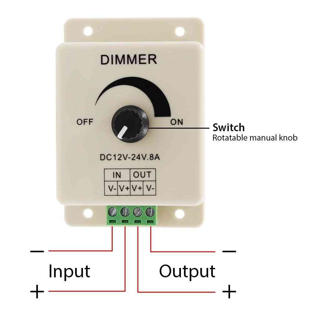 DC 12V lumina LED protejează bandă dimmer cu controler de luminozitate reglabil