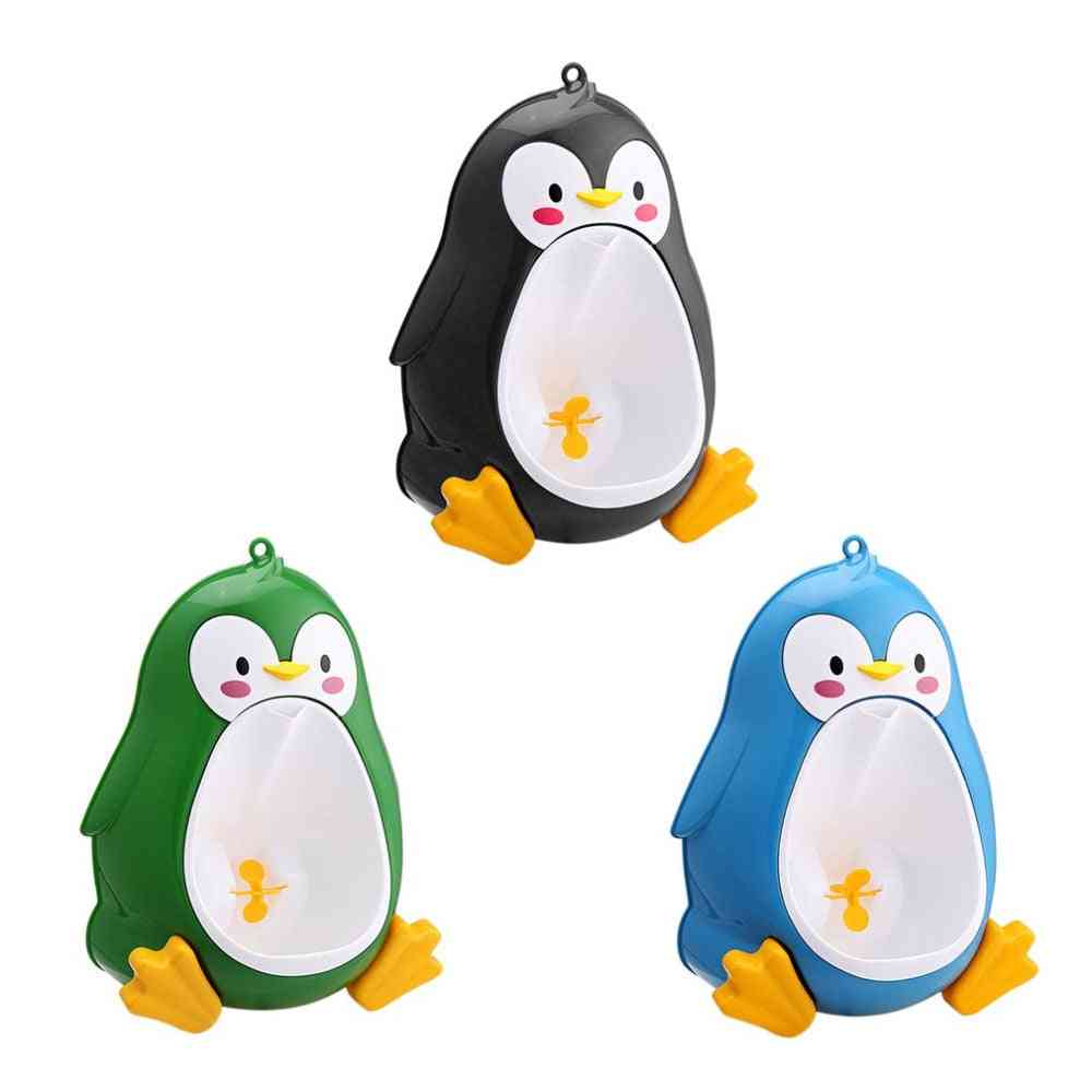 Babypottoalett - söt pingvintyp, väggmonterad - grön