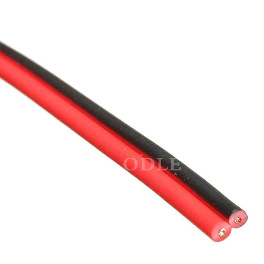 20 Meters 2 Pin Tinned Copper Electric Extend Cord, Awg 22 , Insulated Pvc ,  Red , Black Wire