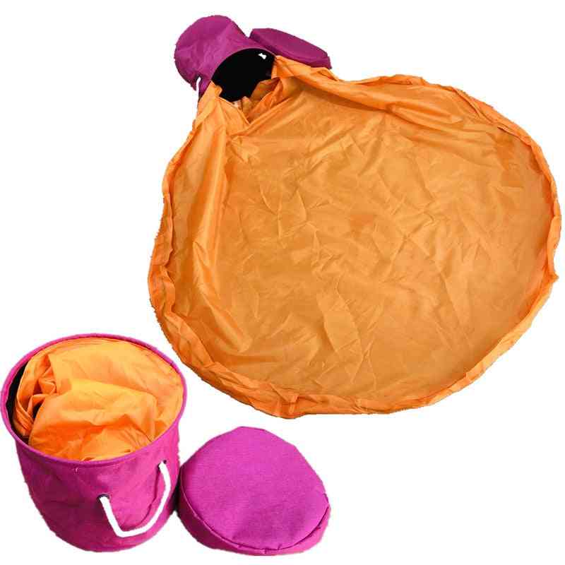 Basket And Play Mat Toy, Clean-up Storage Container For