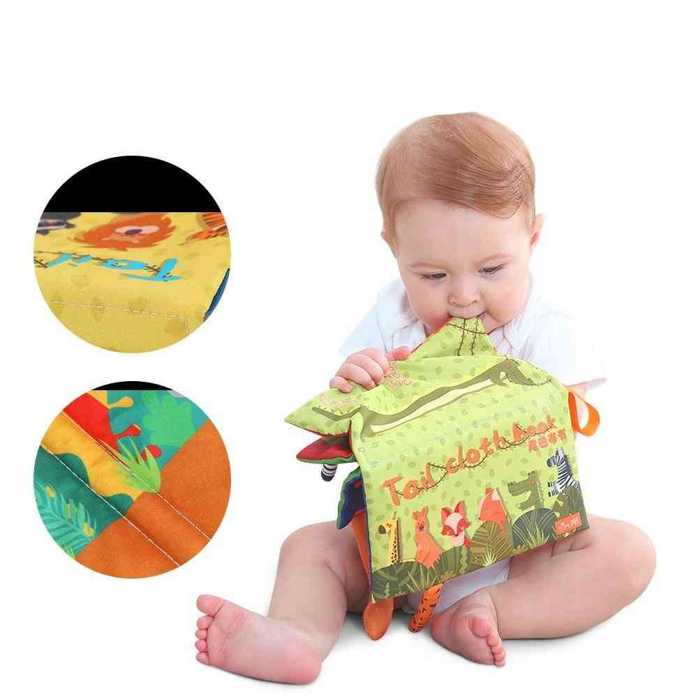Baby skaller mobiler leksak, mjuka djur svansar tyg bok nyfödda barnvagn hängande leksak - baby tidigt lärande pedagogiska leksaker - armégrön
