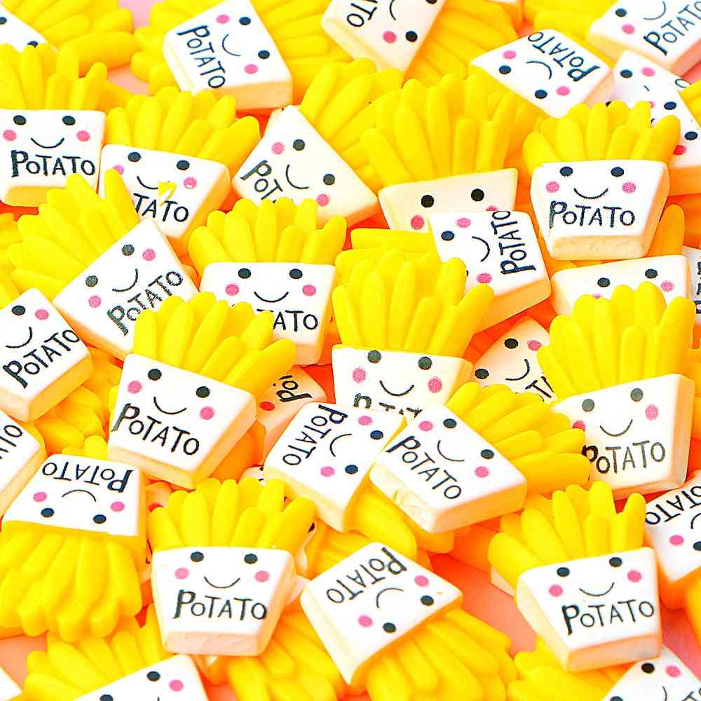 Papas fritas decoración de adición de polímero para encantos de limo relleno de arcilla de modelado kit de bricolaje caja de juguetes mágicos para niños niños de limo - 10 piezas