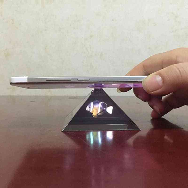 3d Hologram Pyramid Display Projector Video Stand Universal For Smart Mobile Phone (other)