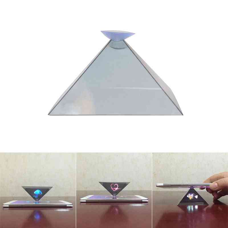 3d Hologram Pyramid Display Projector Video Stand Universal For Smart Mobile Phone (other)