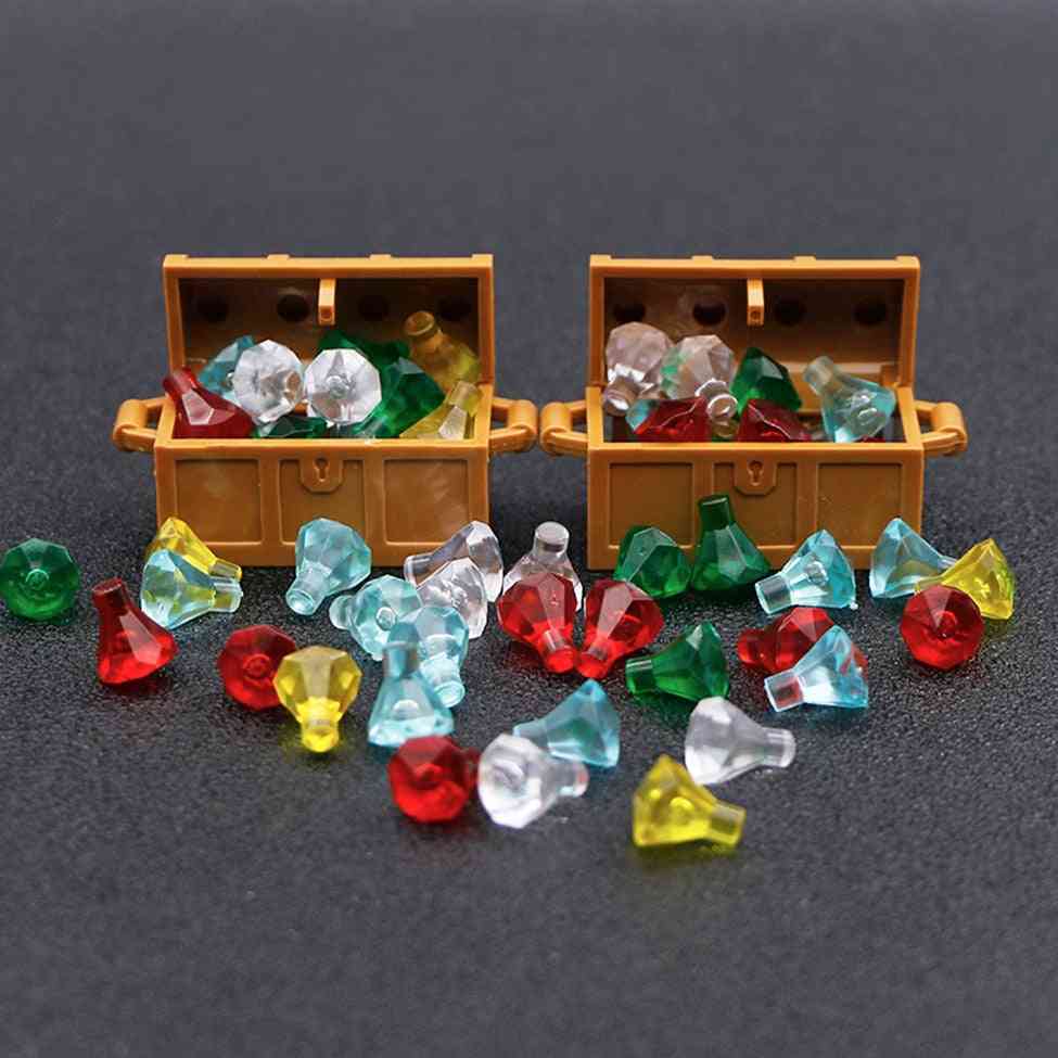 Jewelry Box With Precious Gem Stone-caribbean Pirate Figure Treasure Toy