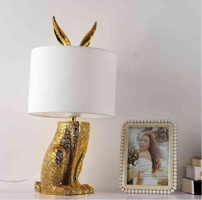 Moderné maskované stolné lampy z králičej živice - retro priemyselné stolové lampy