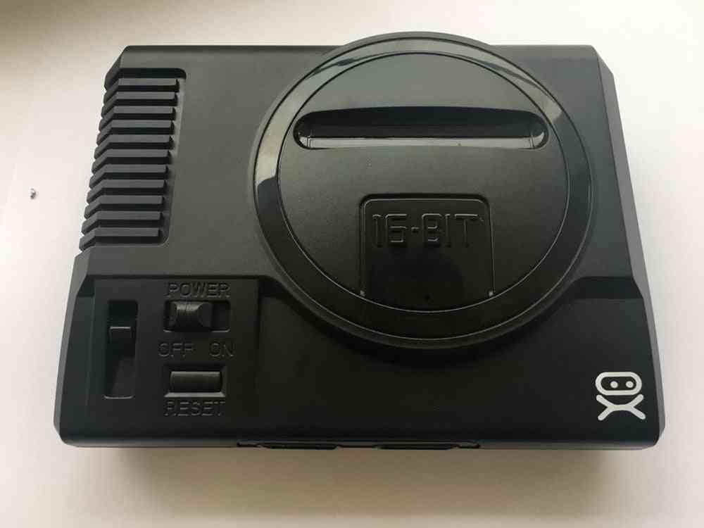 Mini sega-genesis spelkonsolsystem 168 i 1 spelkonsol i låda med controller + nätadapter generisk (svart) -