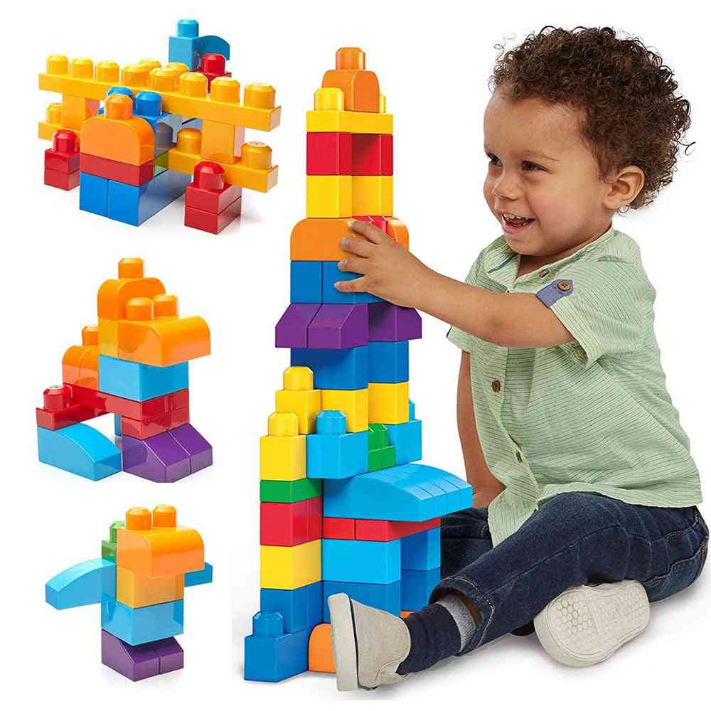 Grand sac de construction jouets pour bébé, 1 an 88 pièces gros blocs pour les tout-petits / enfants ensemble de briques de construction jouets bébé garçon (88 pièces)