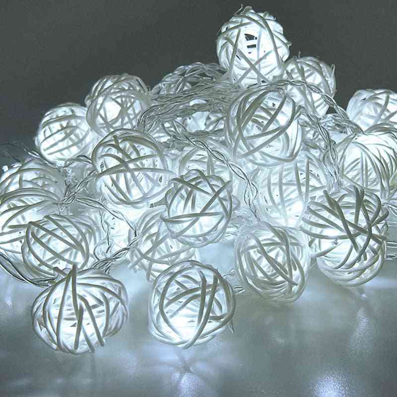 Led String Lights Rattan Ball For Garlands Holiday Party Decoration