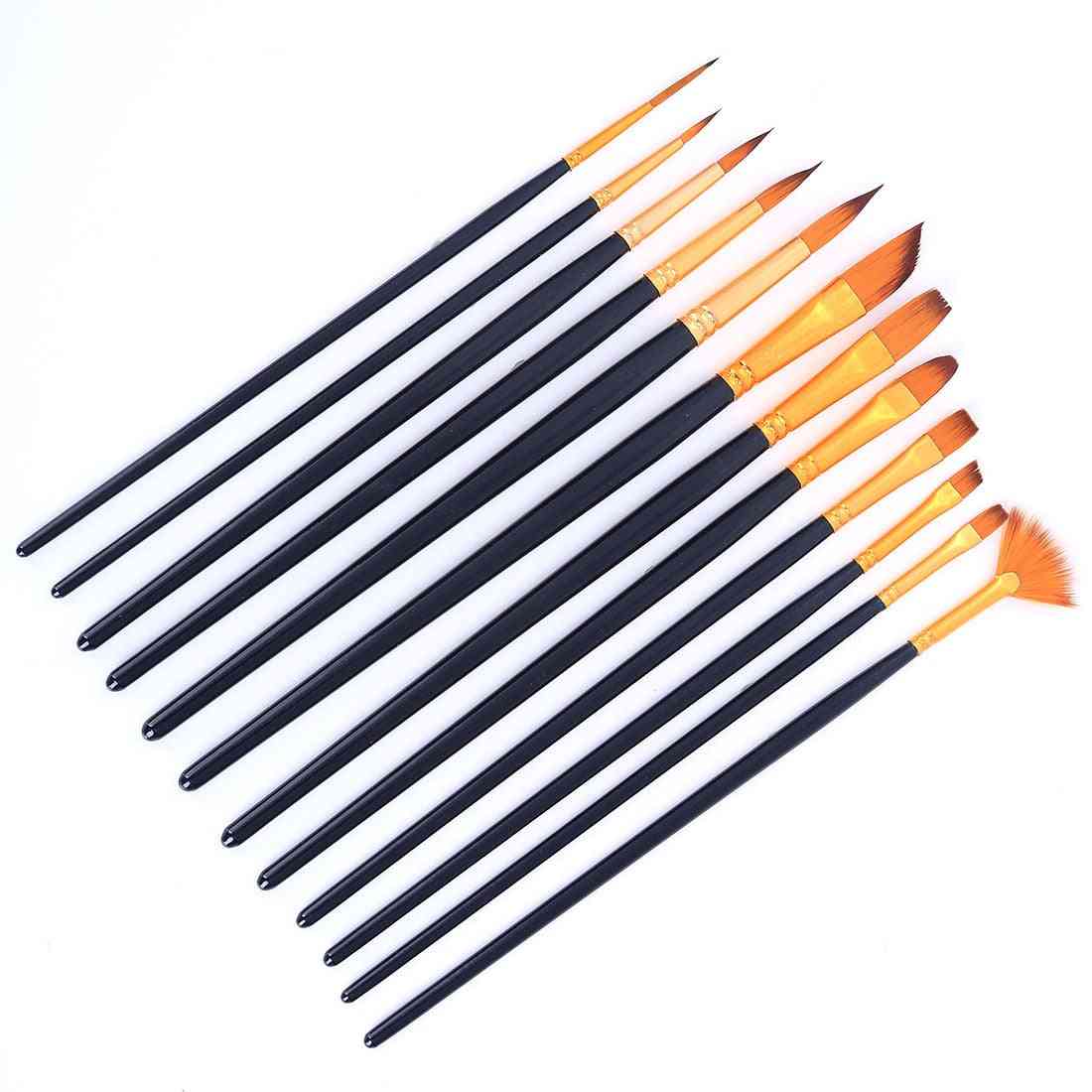 Nylon Hair Paint Brushes Set For Gouache / Acrylic / Oil Model