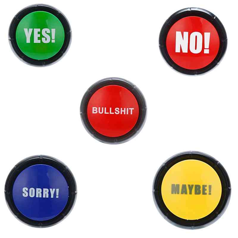 Answer Buzzer Vocal Button Bullshit, Yes, No, Sorry, Maybe Sound Effect For Kids