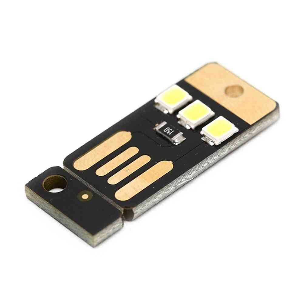 5pcs mini carte de poche USB, veilleuse de porte-clés LED d'alimentation, lampe de livre d'ampoule LED 0.2W USB pour ordinateur portable, PC