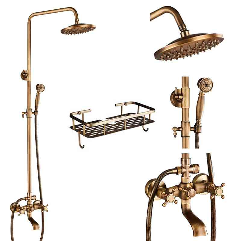 Set de robinete de duș din alamă antică de 8 
