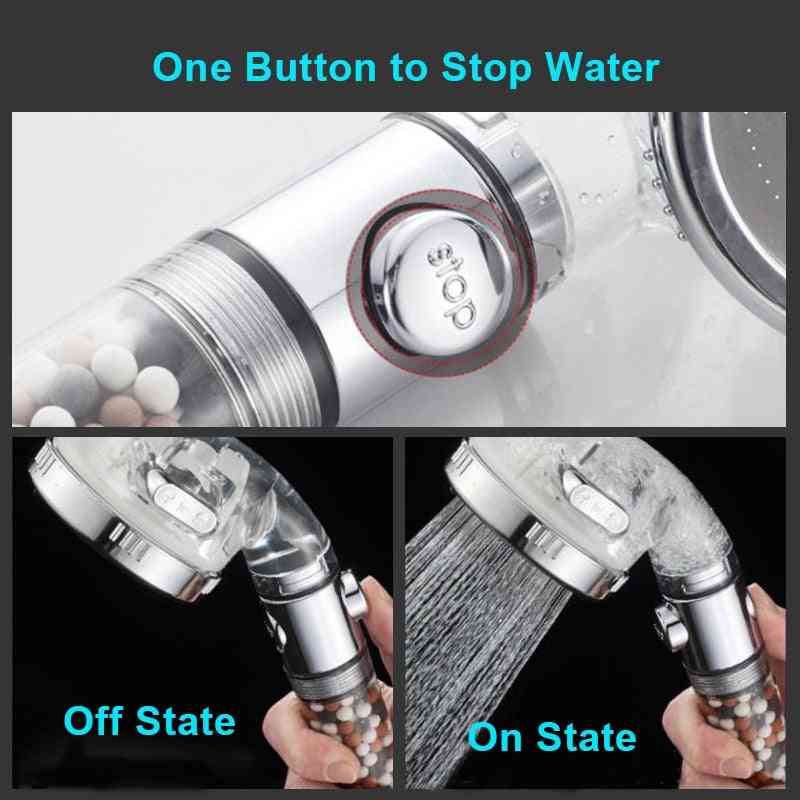 3 Mode Adjustable Shower Head With New Replacement Filter Balls